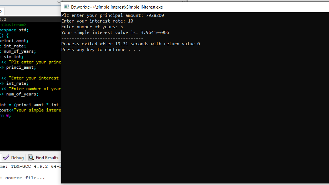 2 1 - SIMPLE INTEREST CALCULATOR IN C++ WITH SOURCE CODE