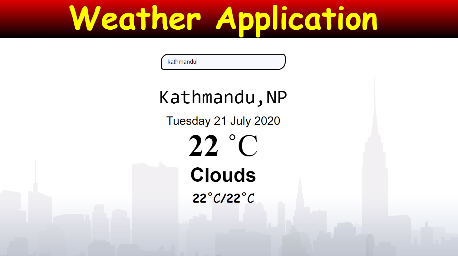 2 3 - WEATHER APPLICATION IN JAVASCRIPT WITH SOURCE CODE