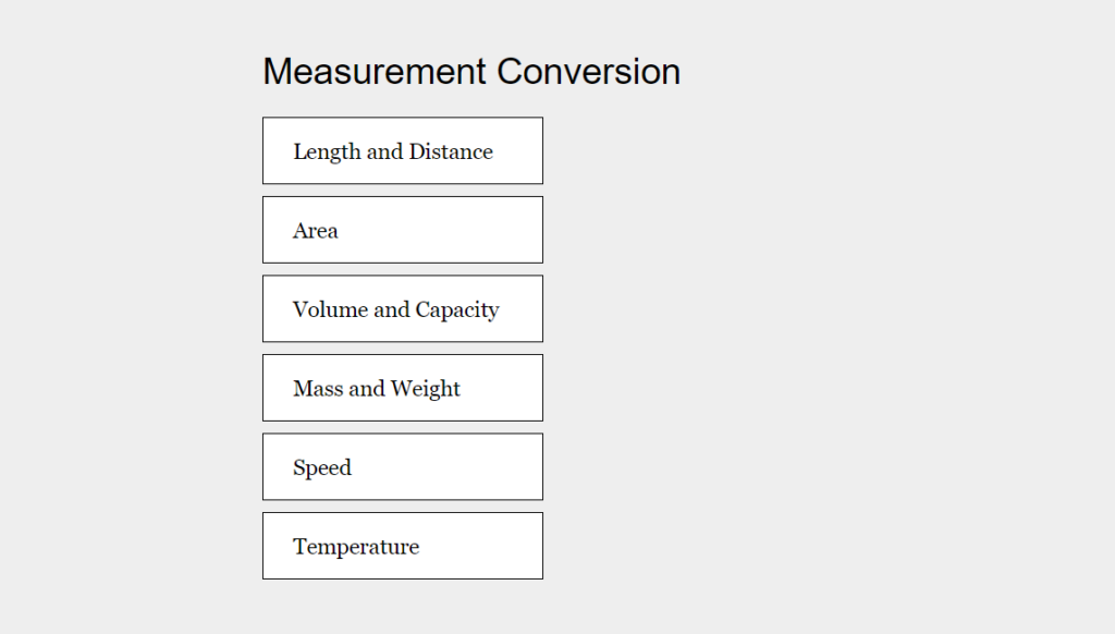 measurement conversion