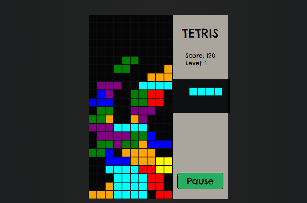 4 - SIMPLE TETRIS IN JAVASCRIPT WITH SOURCE CODE