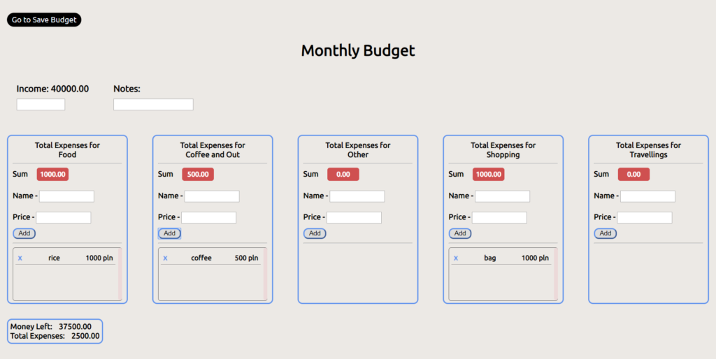 custom budget app