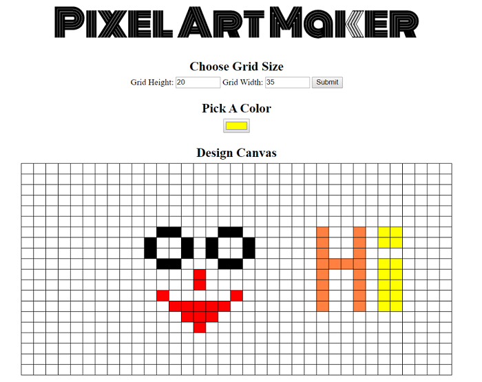 Pixel Art Grid Maker You chose a color and put that color in that