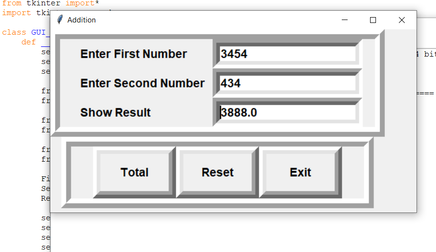 1 1 - SIMPLE GUI ADDITION IN PYTHON WITH SOURCE CODE