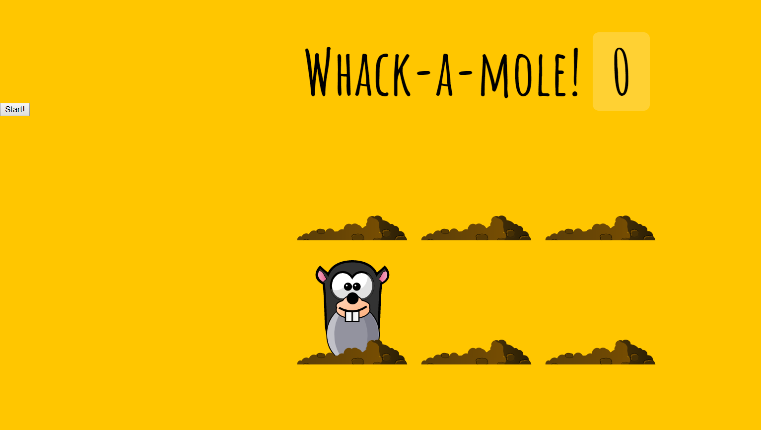 2 - WHACK A MOLE IN JAVASCRIPT WITH SOURCE CODE