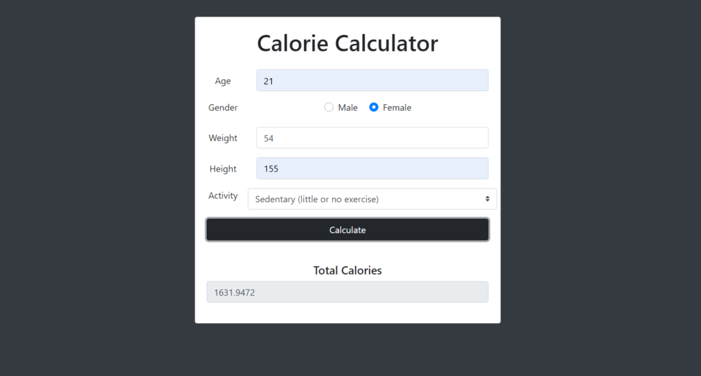 calorie calculator