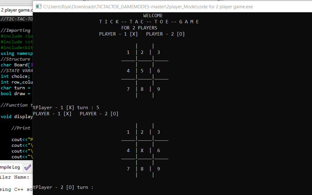 C++ Tic Tac Toe Game project