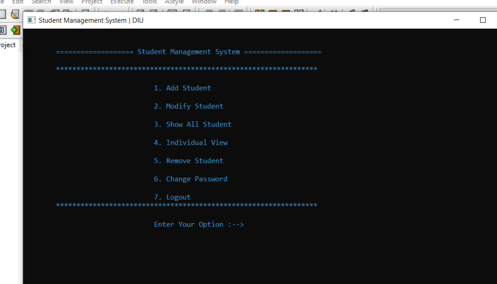 student management in c