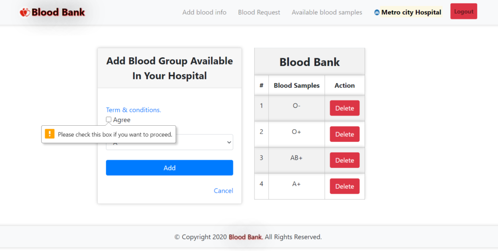 blood bank