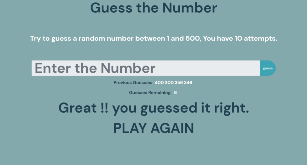 guess the number