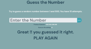 Guess The Number In JavaScript With Source Code - Source Code & Projects