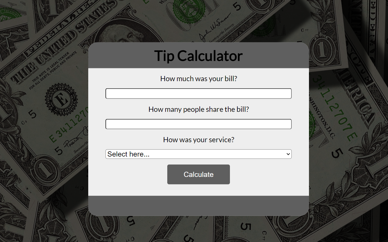 tc - SIMPLE TIP CALCULATOR IN JAVASCRIPT WITH SOURCE CODE