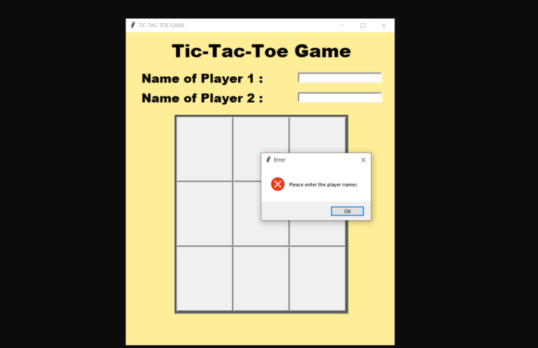 simple tictactoe game