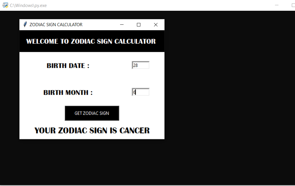 zodiac sign calculator