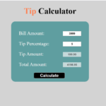 Tip Calculator In JS, Html With Source Code