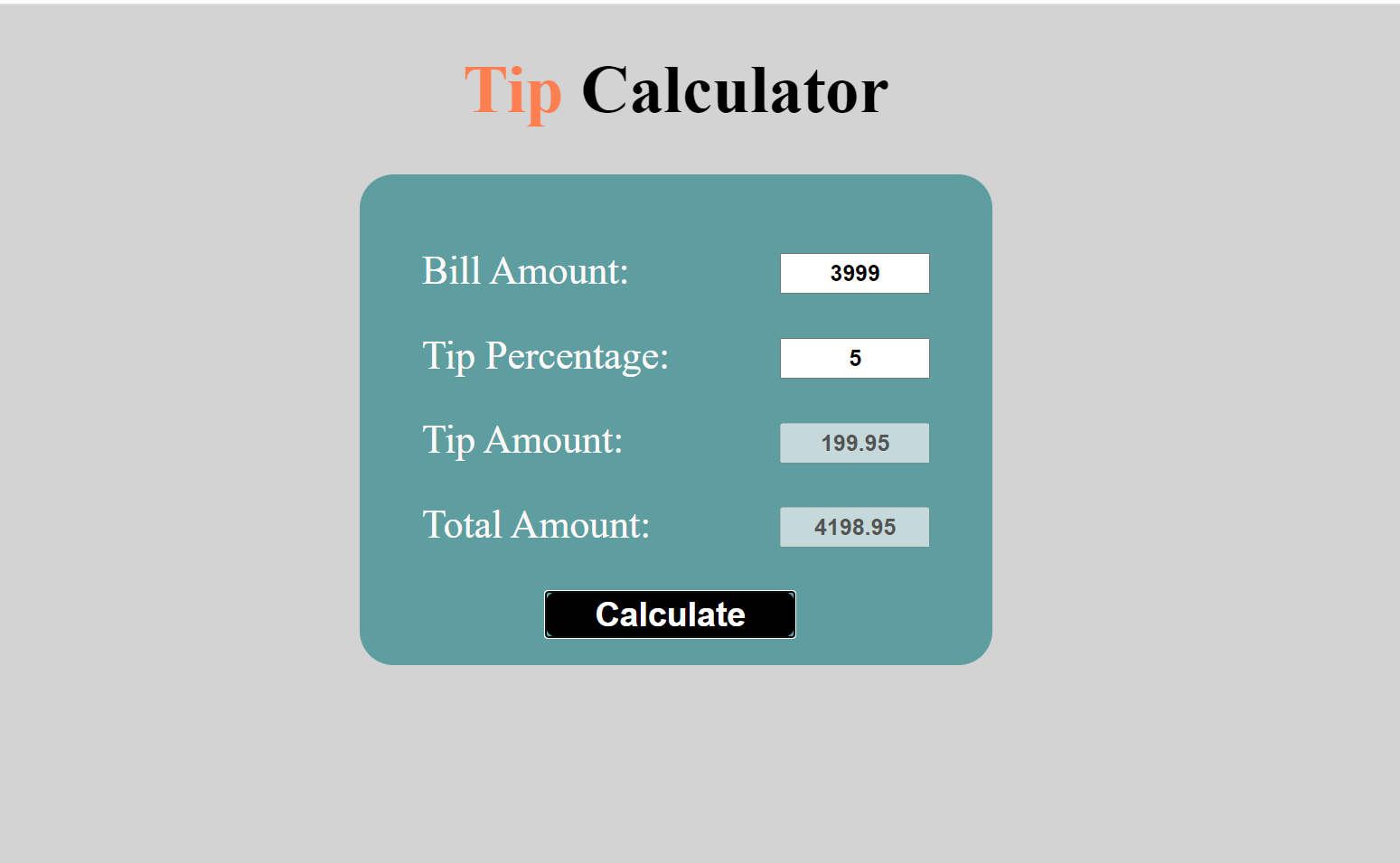 Create Tip Calculator Using HTML,CSS And JavaScript, 42 OFF