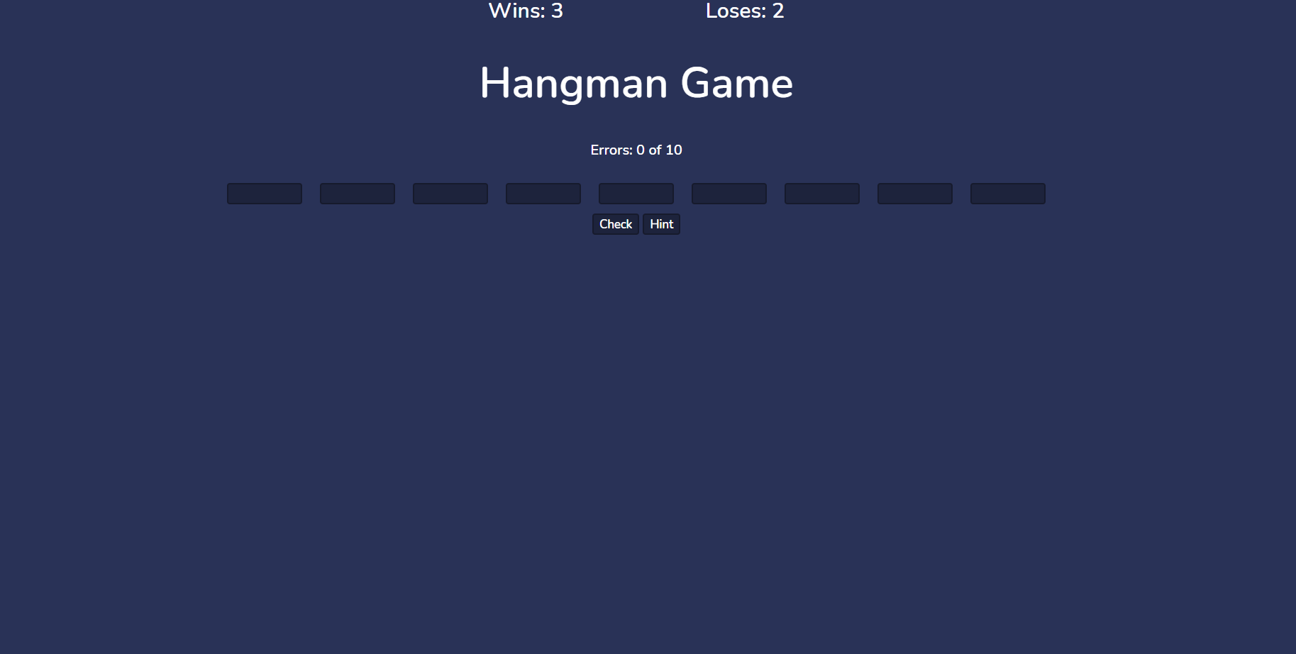 simple hangman game