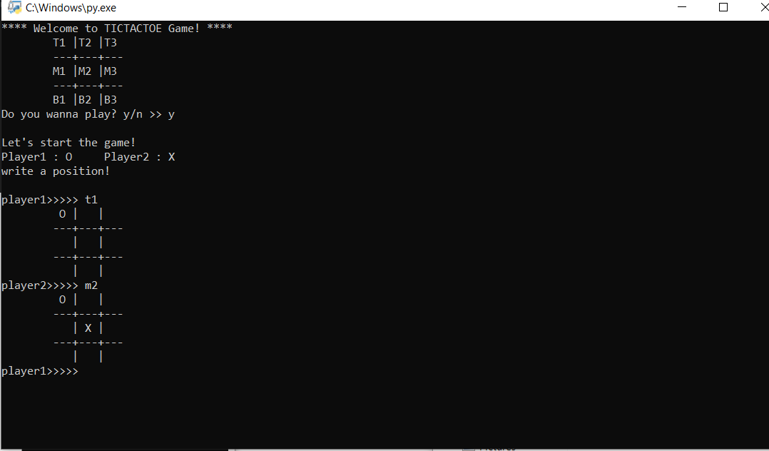Tic Tac Toe python game