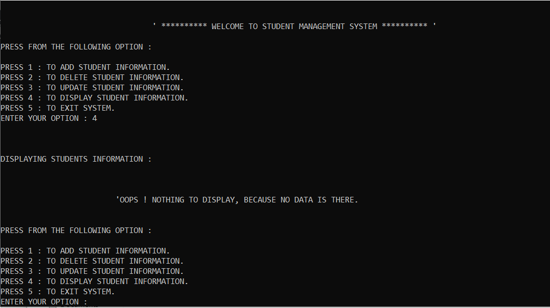 student management system