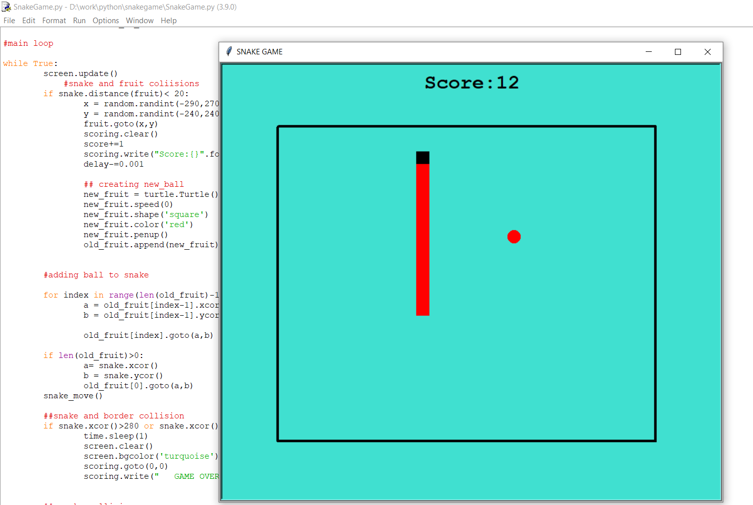 Final project report Snake Game in Python