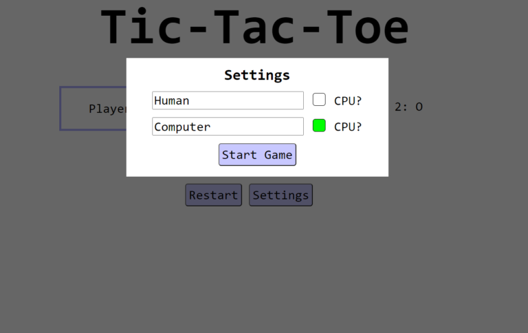 tictactoe web game