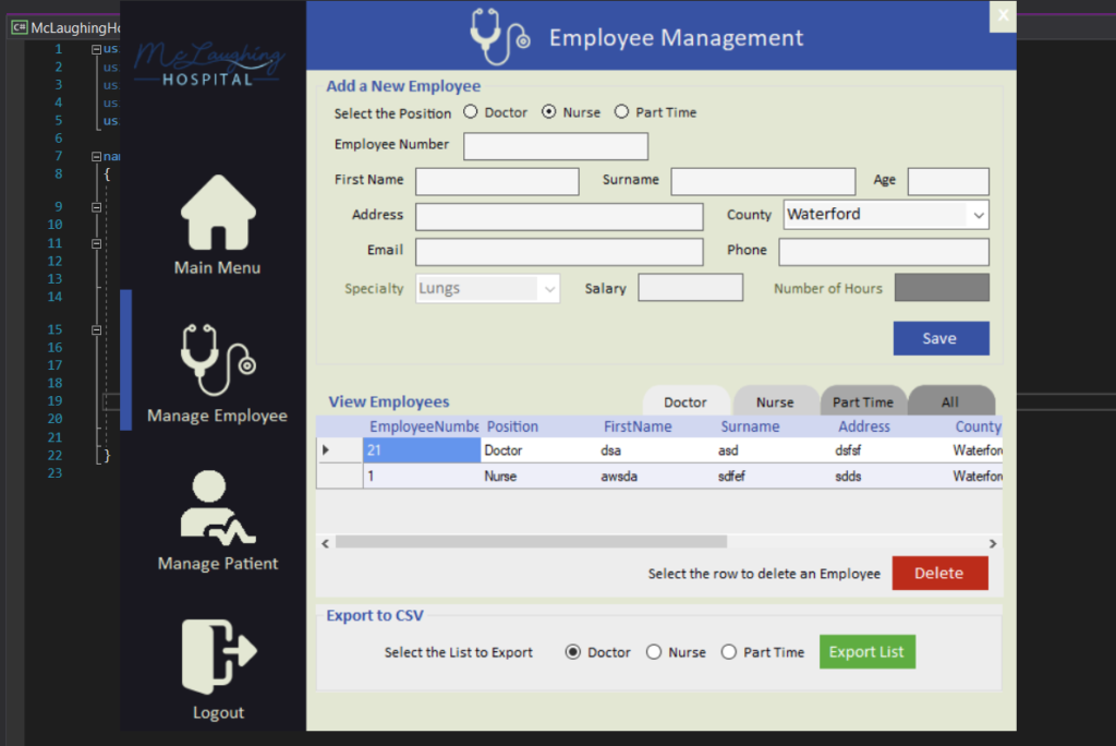 simple hospital management system project in java