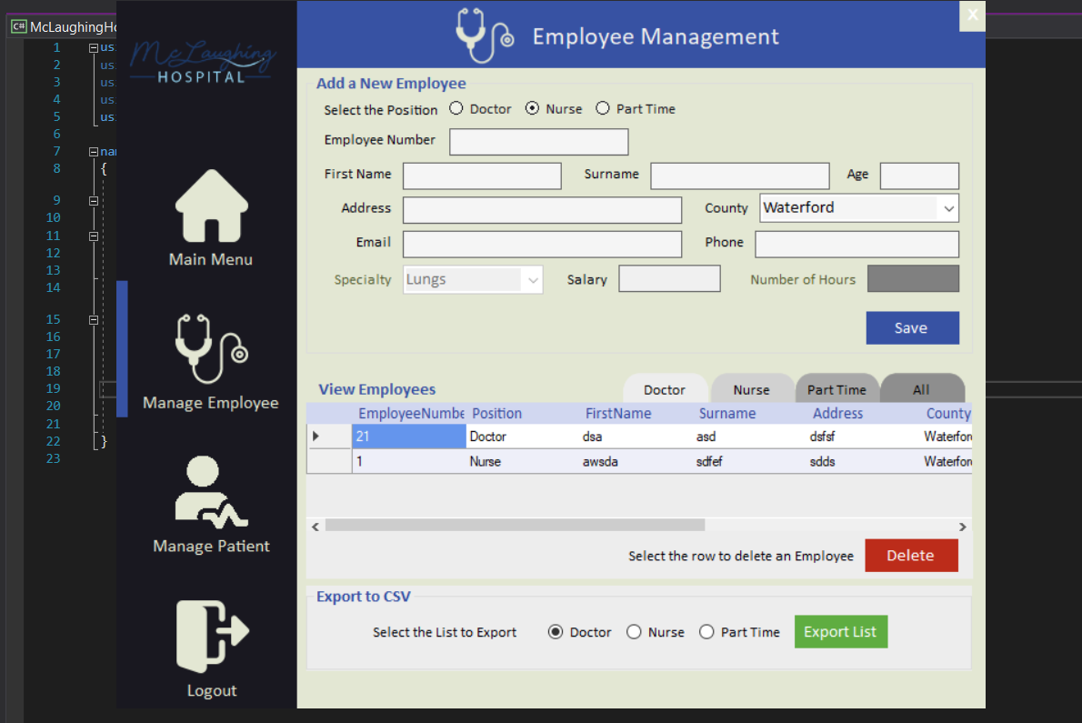 hospital management in c#