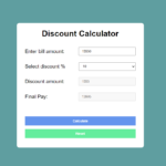 Discount Calculator in JavaScript With Source Code