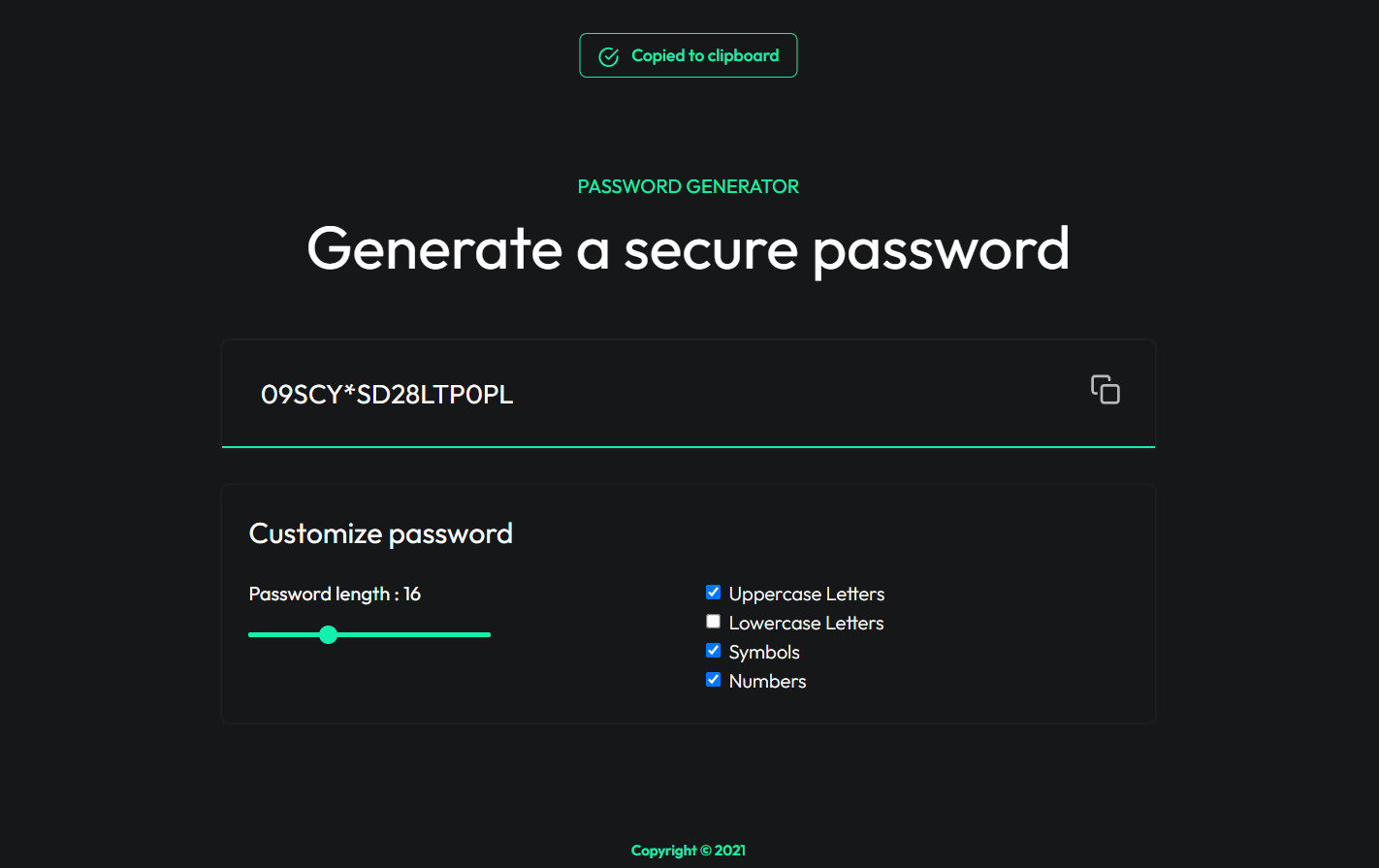 easy password generator
