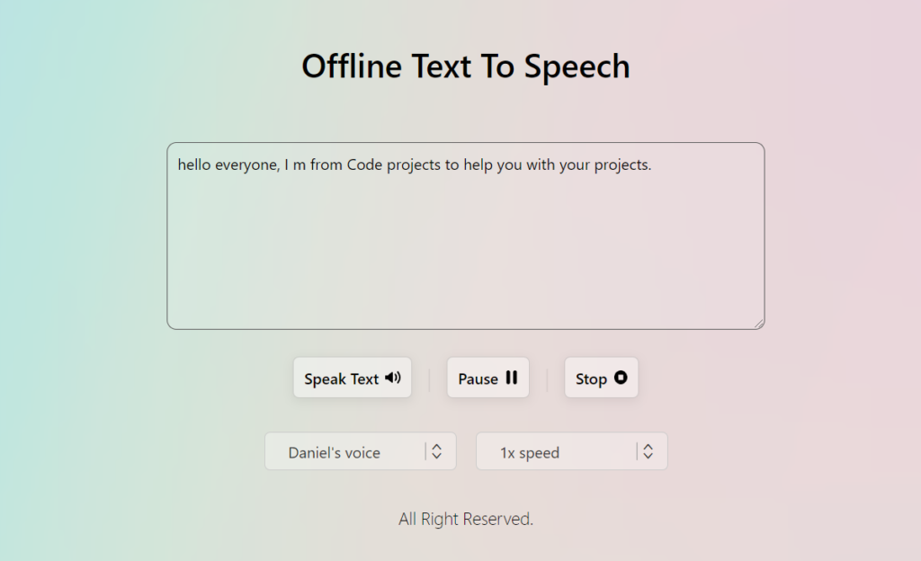 Text To Speech In JavaScript With Source Code - Source Code & Projects