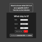 Day Finder of Specific Date In JavaScript Wit Source Code