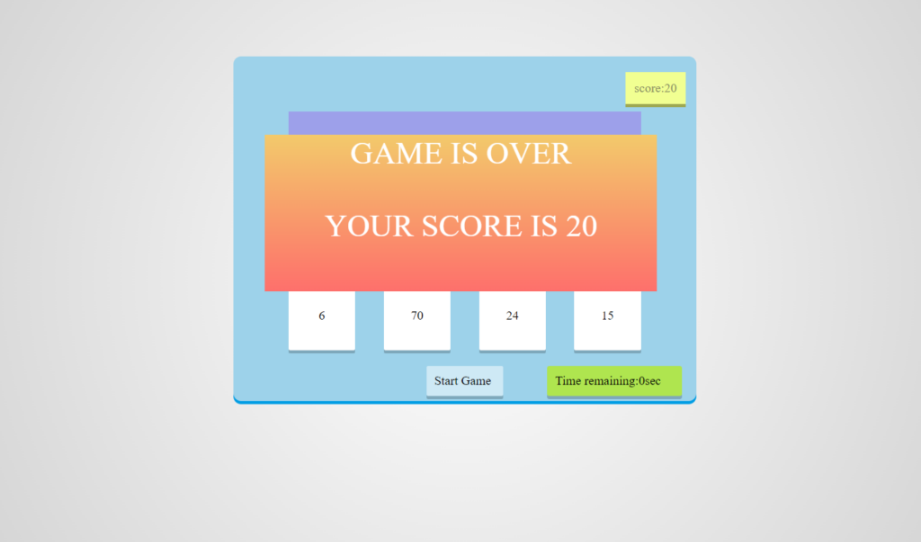 simple math game