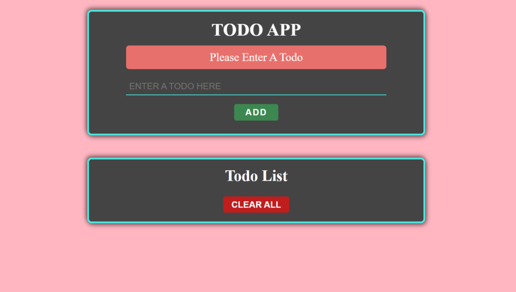 local storage todo app